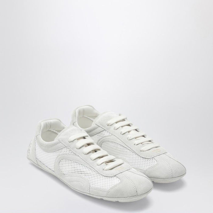 Prada Montecarlo Reedition 2005 Sneakers In White Leather And Mesh