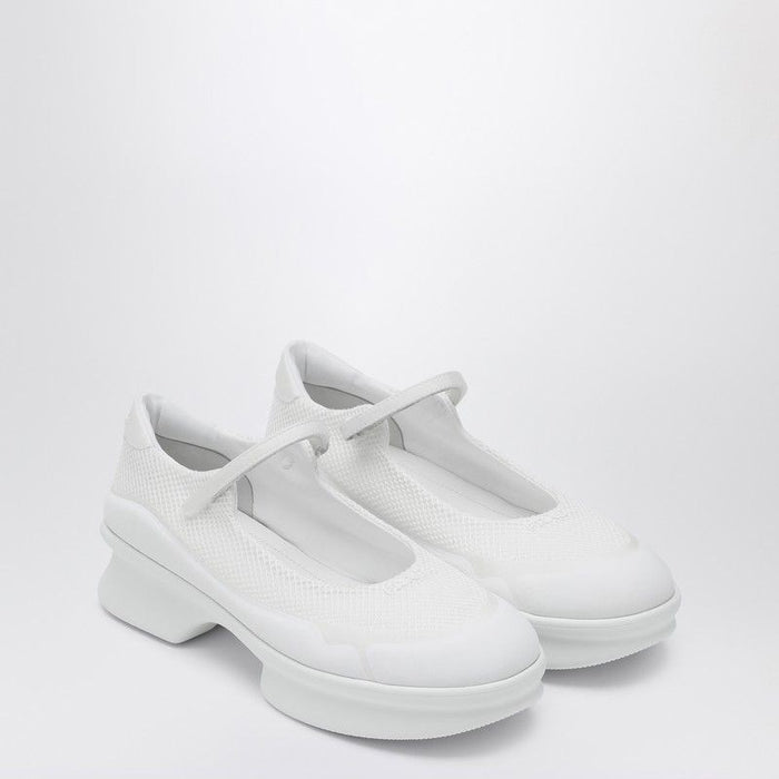 Prada  White Mesh Ballerina