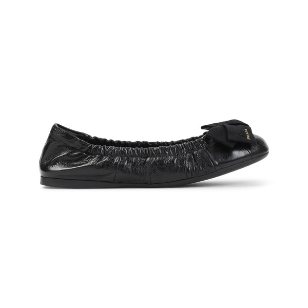 Prada Black Leather Ballerinas