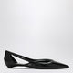 Prada Cut Out Black Brushed Leather Ballerina