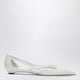 Prada Cut Out White Brushed Leather Ballerina