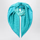 Prada Turquoise Printed Foulard In Twill