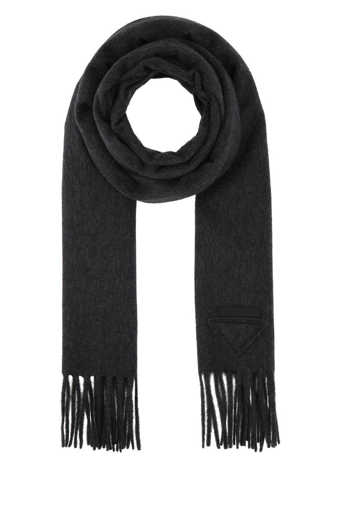 Prada Charcoal Cashmere Scarf