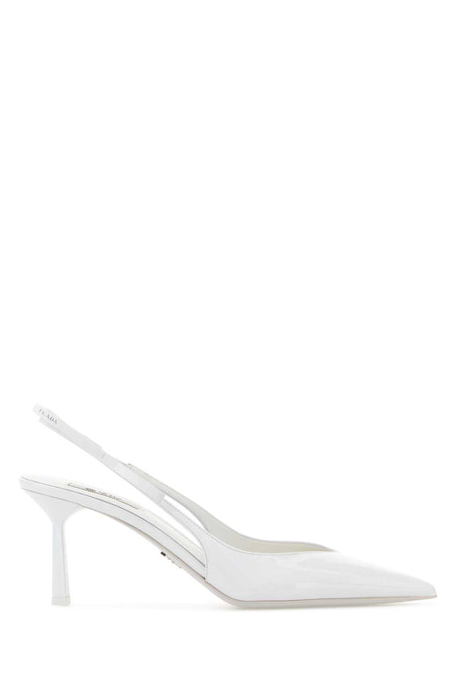 Prada White Leather Pumps