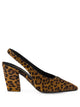 Prada Printed Calf Hair Slingback Pumps
