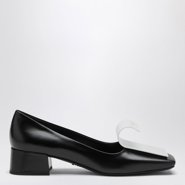 Prada Black And White Leather Décolleté