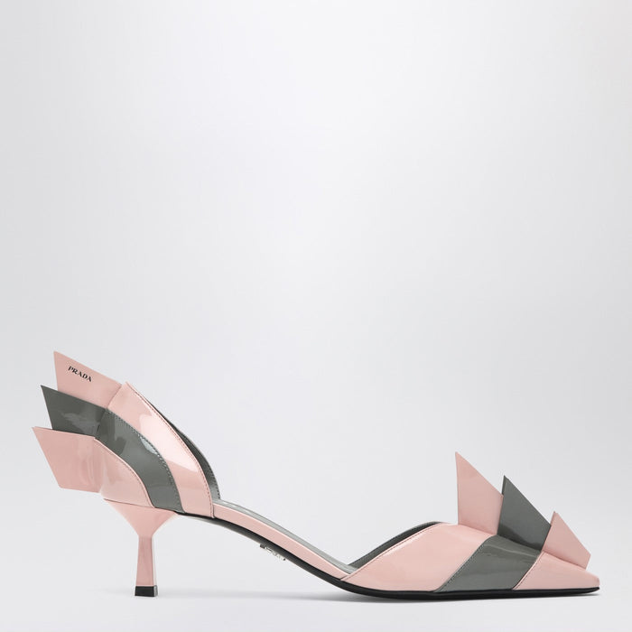 Prada Patent Leather Pumps In Orchid/Steel