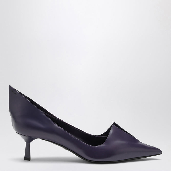 Prada Purple Brushed Leather Décolleté