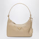 Prada Mini Re-Edition 2005 Bag In Camel Re-Nylon And Saffiano