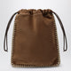 Prada Wish Pouch In Cacao Suede Leather