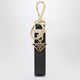 Prada Black Saffiano Leather Keyring With Triangle Logo