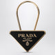 Prada Black/Gold Enamelled Metal Key Ring