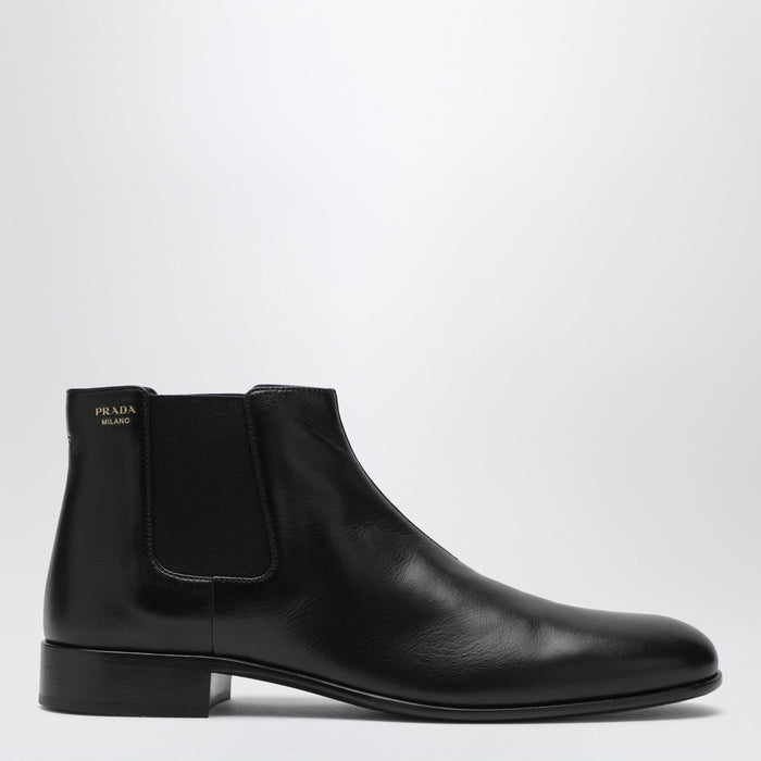 Prada Black Leather Ankle Boots