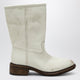 Prada Talc-Colored Boots In Aged-Effect Leather