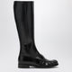 Prada Penny Boots In Black Glossy Leather