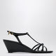 Prada Wedge Sandal In Black Leather