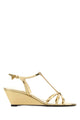 Prada Prada Metallic Leather Wedge Sandals