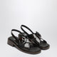 Prada  Brushed Leather Sandals With A Burnt Color Buckle
