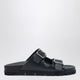 Prada Black Leather Slider Sandals