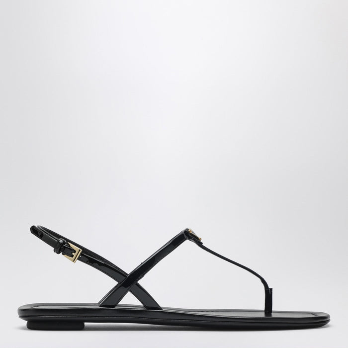 Prada Black Patent Thong Sandal