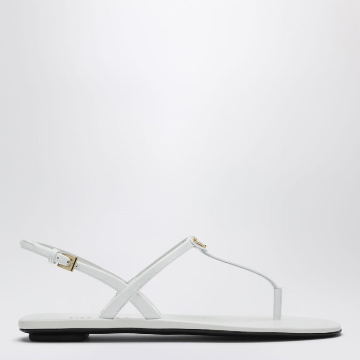 Prada White Patent Leather Thong Sandals