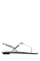 Prada Silver Leather Thong Sandals