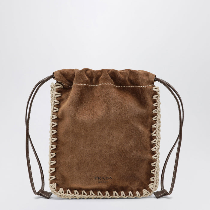 Prada Cocoa Suede Smartphone Holder