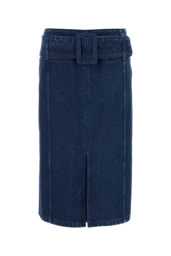 Patou Belted Midi Skirt