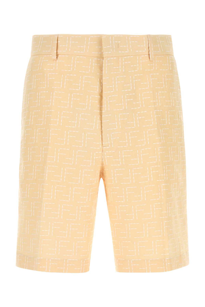Fendi Shorts Linen Ff Jacq Allover