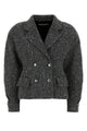 Alessandra Rich Sequin Tweed Jacket With Metal Buttons
