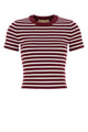 Michael By Michael Kors Stripe Ss Rib Crew Swtr