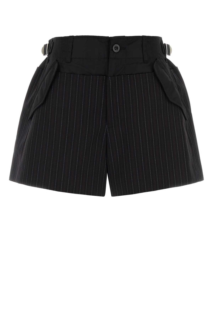 Sacai Stripe Doeskin Shorts
