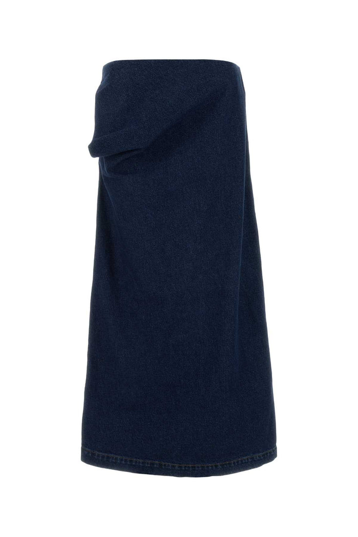 Magda Butrym Aw25 Denim 04 Skirt Navy