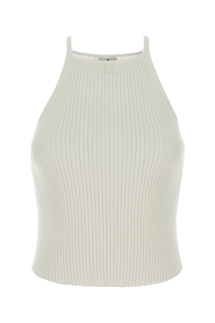 Courreges Circle Rib Knit Top