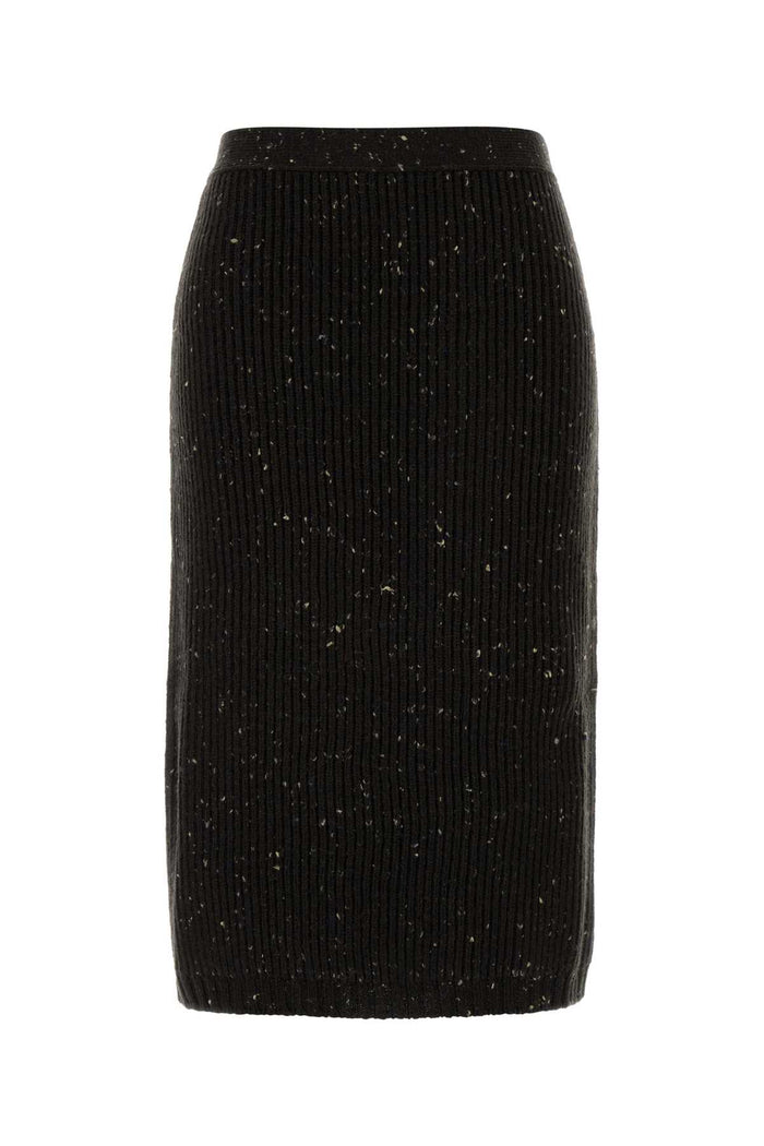 Bottega Veneta Hw Wool Rib Midi Skirt