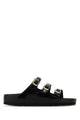 Birkenstock Florida Dbuckle Exquisite Shine Black, Natural Lea