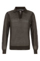 Tom Ford 18Gg Cotton Silk Mesh Ls Buttonless Polo