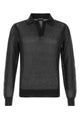 Tom Ford 18Gg Cotton Silk Mesh Ls Buttonless Polo
