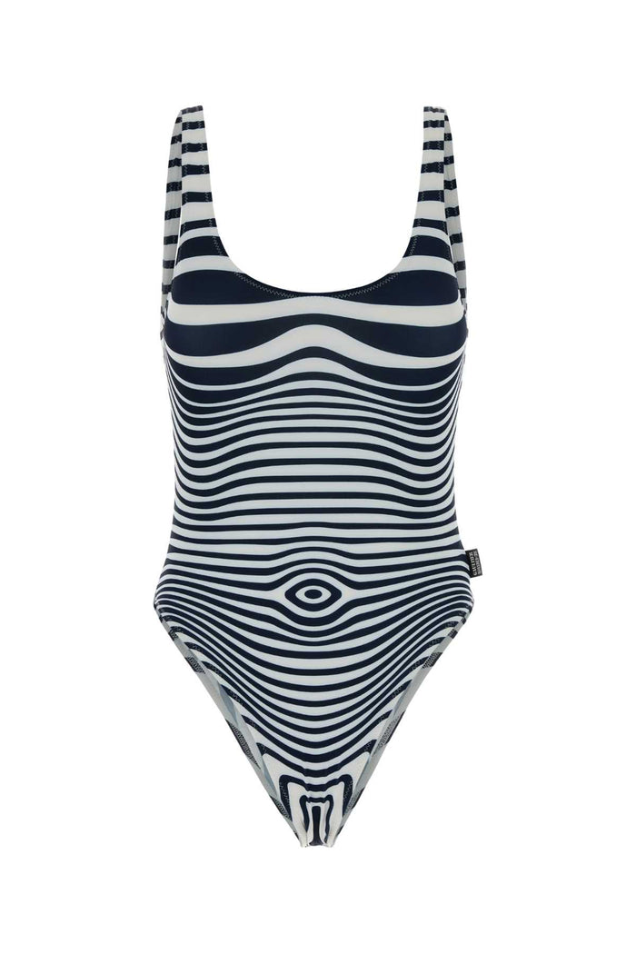 Jean Paul Gaultier Re-Edition : Swimsuit Printed Marinière Morphing