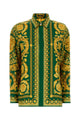 Versace Formal Shirt Twill Silk Fabric With Baroque Herita