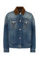 Versace Blouson Denim Stone Wash Softened With Leather Ins