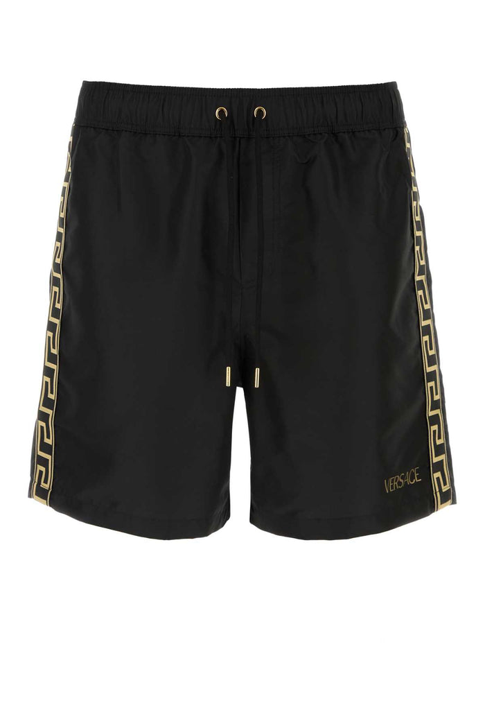 Versace Swim Shorts Nylon Golfo Reciclato+Banda Greca