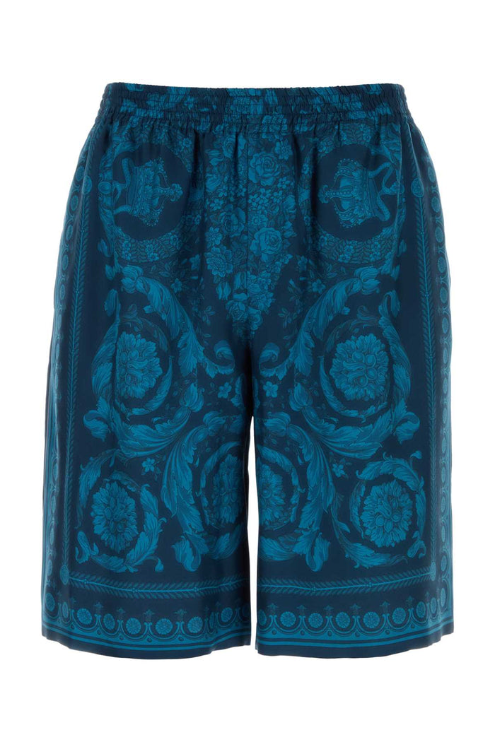 Versace Shorts Silk Twill Fabric  Barocco 92 Print