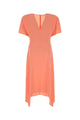 Stella Mccartney Envers Satin Matt Side V Neck Dress