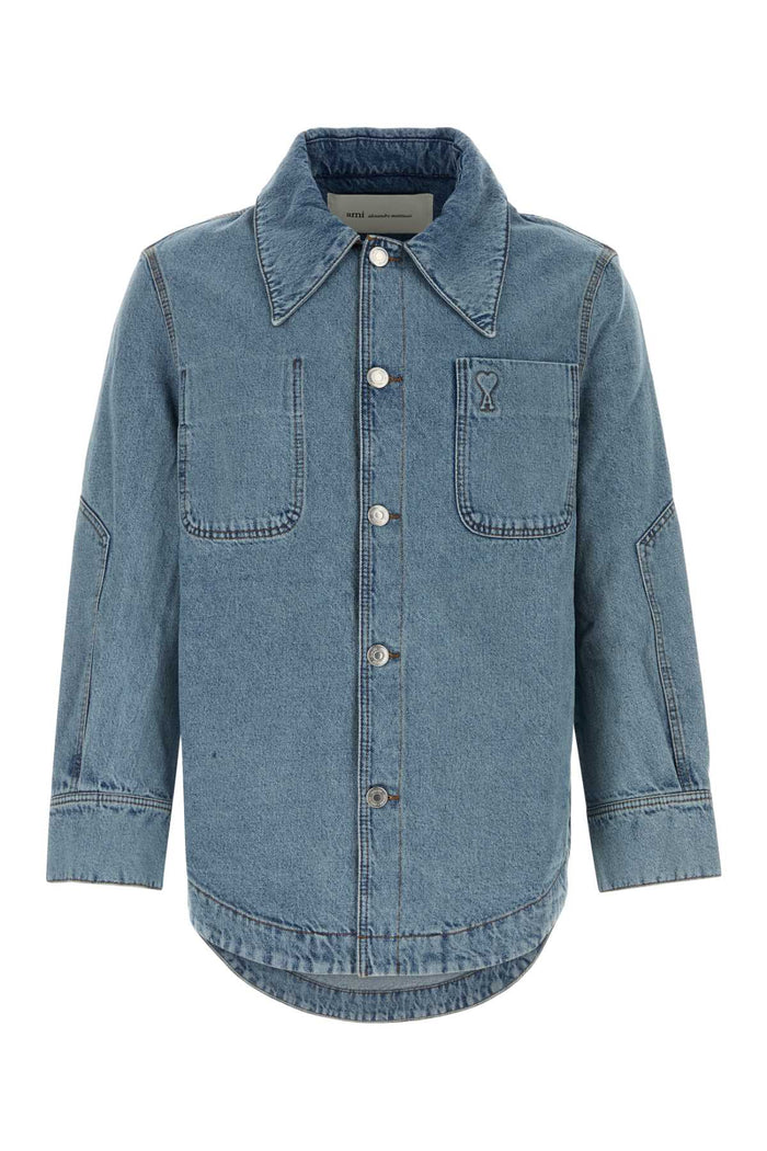 Ami Embossed Ami De Coeur Worker Overshirt