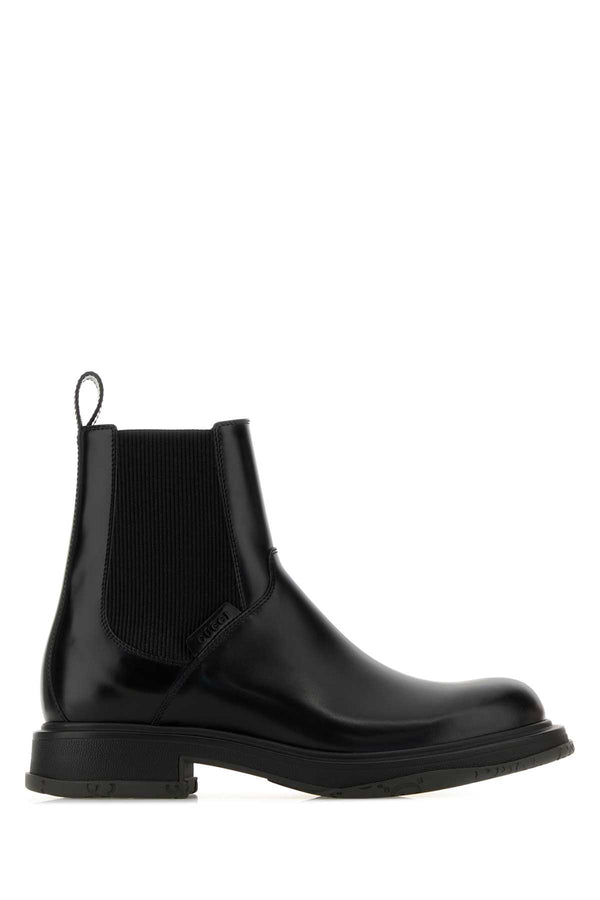 Gucci Leather Upper And Rubber Sole Bootie