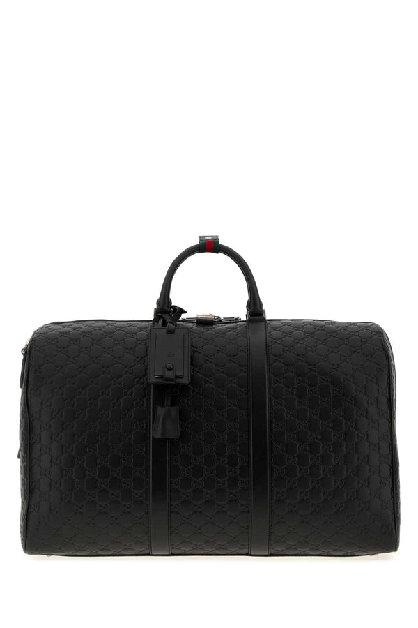 Gucci Duffle With Shoulder, Address And Keys Tag, Padloc