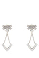 Alessandra Rich Crystal Earrings With Bow And Pendant