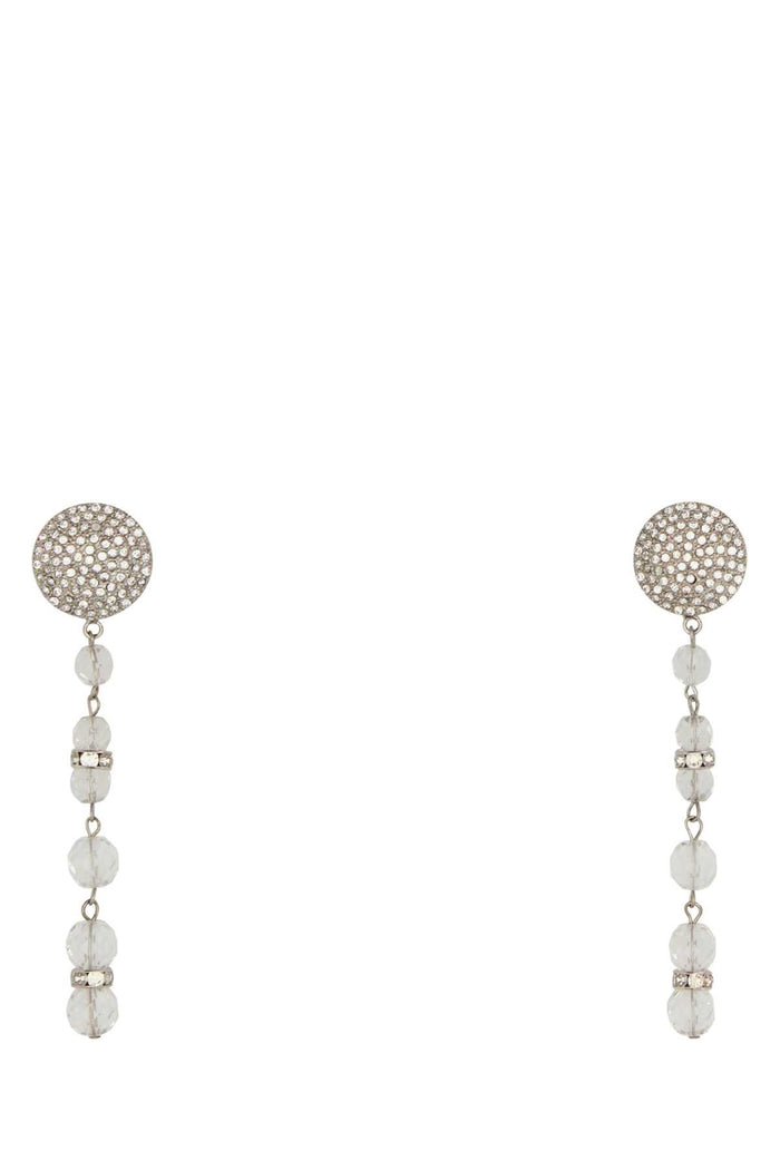 Alessandra Rich Crystal Earring With Glass Pendant