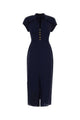 Alessandra Rich Silk Jacquard Dress With Piping Details